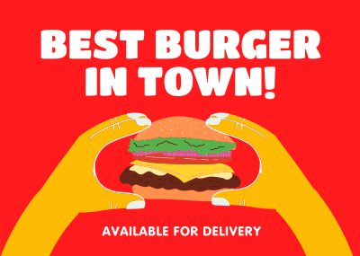 The Best Burger Postcard Image Preview