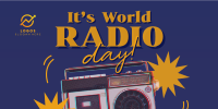 Retro World Radio Twitter Post Design