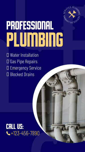 Plumber for Hire Instagram story Image Preview