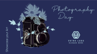 Old Camera and Flowers Facebook Event Cover Design