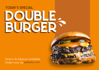 Double Burger Postcard Image Preview