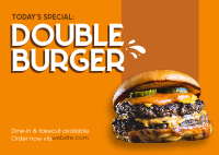 Double Burger Postcard Design