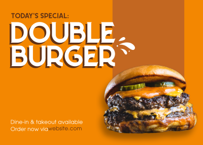 Double Burger Postcard Image Preview