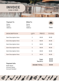 Food Catering Business Invoice Design