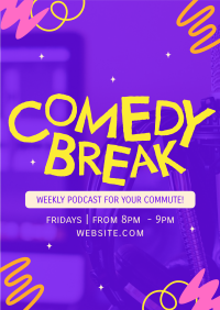 Comedy Break Podcast Poster Design