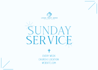 Earthy Sunday Service Postcard Design