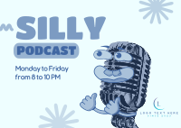 Funny Comedy Podcast Postcard Design