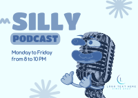 Funny Comedy Podcast Postcard Design