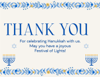 Floral Hanukkah Thank You Card Design