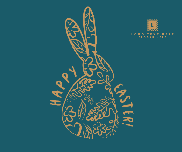 Easter Rabbit Facebook Post Design Image Preview