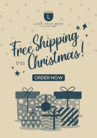 Modern Christmas Free Shipping Poster Preview