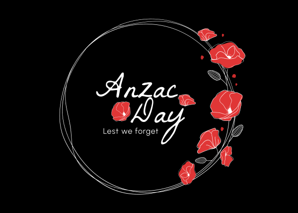 Anzac Day Wreath Postcard Design Image Preview