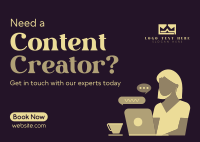 Need Content Creator Postcard Image Preview