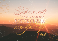 Rest Daily Reminder Quote Postcard Design