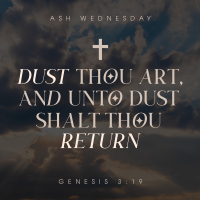 Minimalist Ash Wednesday Instagram Post Design