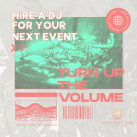 Volume Up Hire DJ Instagram Post Design