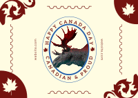 Canada Day Moose Postcard Design