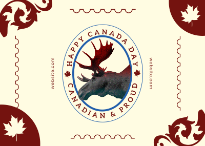 Canada Day Moose Postcard Image Preview