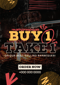 Buy 1 Take 1 Barbeque Poster Design