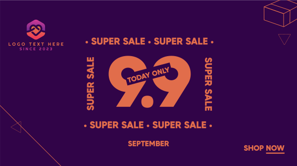 Super Sale 9.9 Facebook Event Cover Design Image Preview