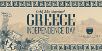 Greece Independence Day Patterns Twitter Post Design