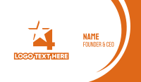 Orange Star Number 4 Business Card Image Preview