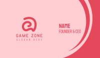 Curvy Pink Letter A Business Card Image Preview