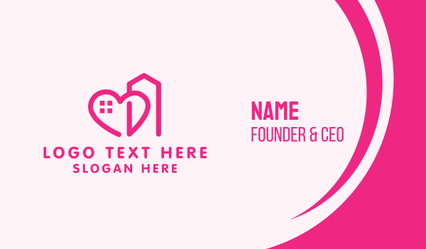 Pink Love Building  Business Card Design Image Preview