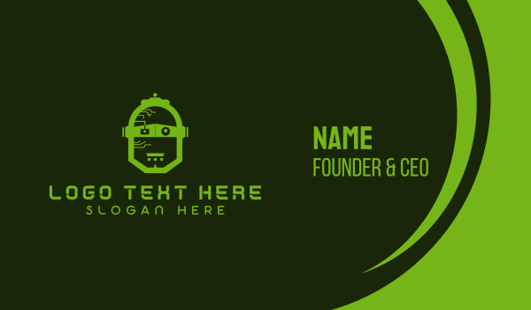 Green Robot Business Card Design Image Preview