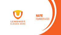 Orange Shield Letter U Business Card Image Preview