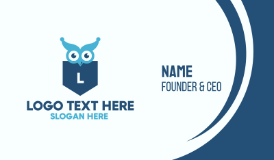 Blue Owl Lettermark Shield Business Card