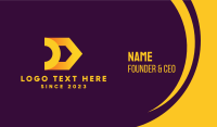 Golden Letter D Business Card Image Preview