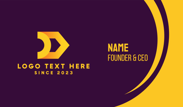 Golden Letter D Business Card Design Image Preview