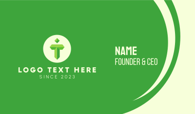 Green Gem Letter T Business Card Image Preview