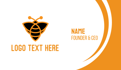 Orange Bee Insect Business Card