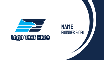 Blue Aviation Bird Business Card Image Preview