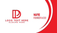 Red DP Monogram Business Card Image Preview