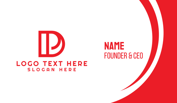 Red DP Monogram Business Card Design Image Preview