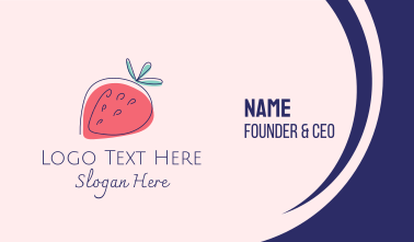 Simple Strawberry Business Card