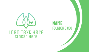 Green Abstract Lungs Business Card