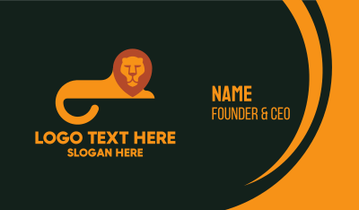 Orange Lion Tail Business Card Image Preview