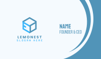 Blue Cube Box Letter E Business Card Image Preview