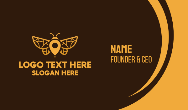 Gold Insect Locator Business Card Design Image Preview