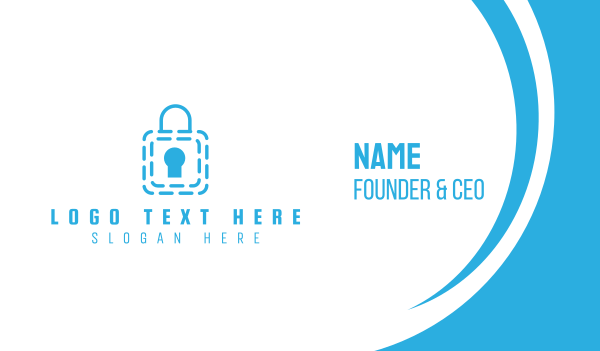 Blue Security Lock Business Card Design Image Preview