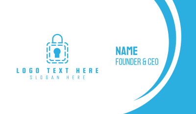Blue Security Lock Business Card Image Preview