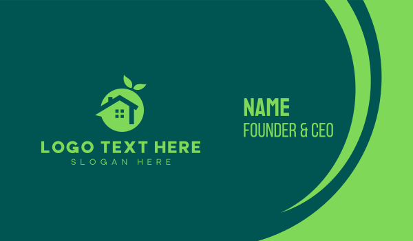 Fresh Green Home Business Card Design Image Preview