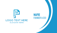 Page Document Letter P Business Card Image Preview