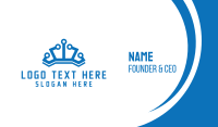 Blue Technological Crown Business Card Design