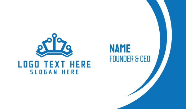 Blue Technological Crown Business Card Design Image Preview