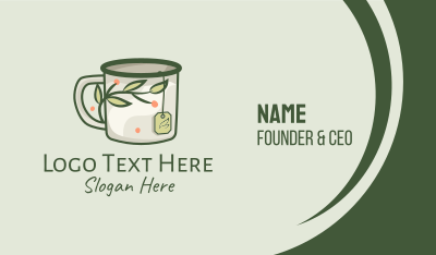Green Herbal Tea Mug  Business Card Image Preview